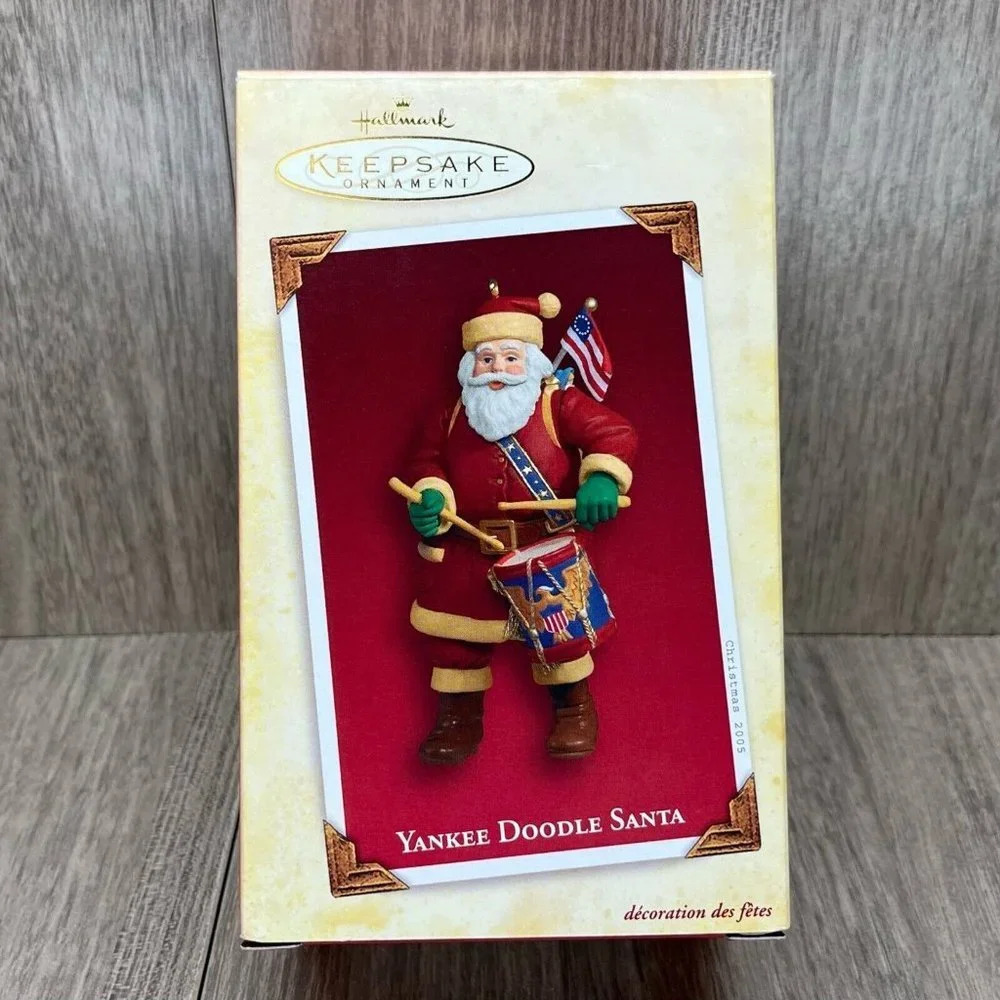 2005 Hallmark Keepsake Yankee Doodle Santa Christmas Ornament Vintage